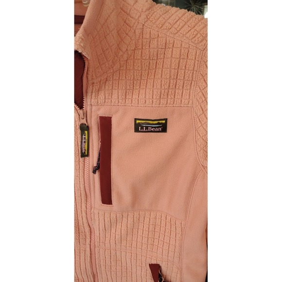 LLBean Medium Pink Mauve Mountain Classic Windproof Fleece Jacket EUC - Picture 3 of 6